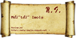 Máté Imola névjegykártya